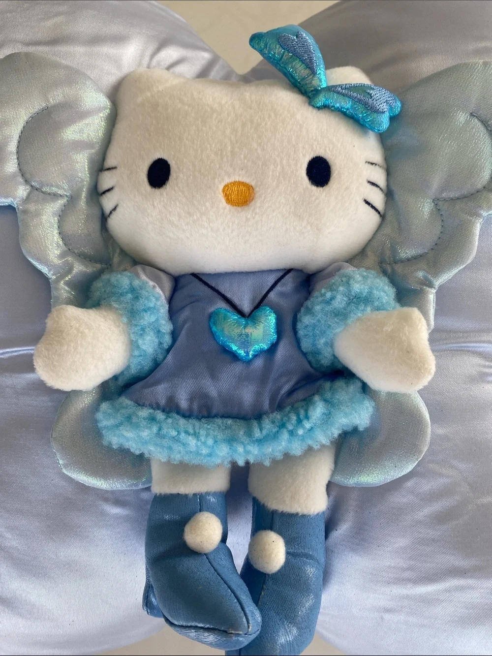 Vintage 2002 Hello Kitty Sanrio Blue Angel Pillow
